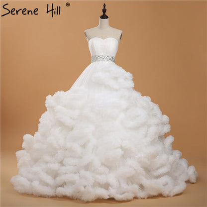 Vestido de novia para embarazadas con nubes esponjosas y cristales color burdeos HA2004