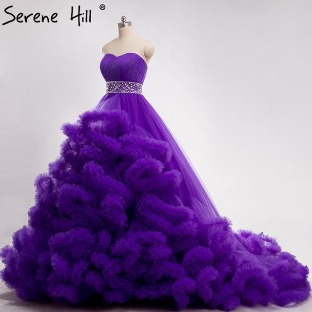 Vestido de novia para embarazadas con nubes esponjosas y cristales color burdeos HA2004