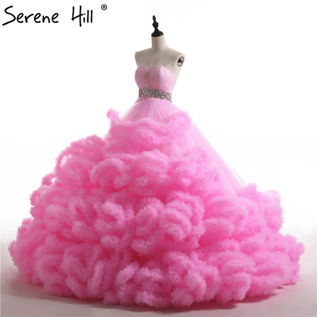 Vestido de novia para embarazadas con nubes esponjosas y cristales color burdeos HA2004