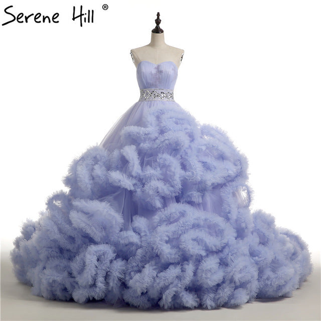 Vestido de novia para embarazadas con nubes esponjosas y cristales color burdeos HA2004