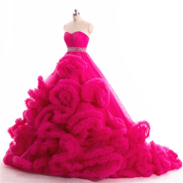 Vestido de novia para embarazadas con nubes esponjosas y cristales color burdeos HA2004