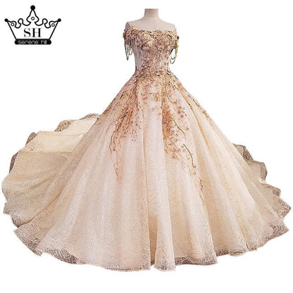 Wedding Gown Designs Flowers Pearls Luxury Sleeveless Sexy Bridal Dress