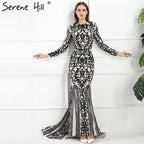 Verkauf Langarm Muslimischen Meerjungfrau Abendkleid Abendkleider LA6196