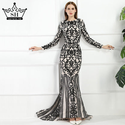 Sale Long Sleeve Muslim Mermaid Evening Dress Evening Gowns LA6196
