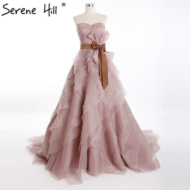 Vestido de novia abullonado, vestido de gala con cuentas de cristal, tul, cola de corte.