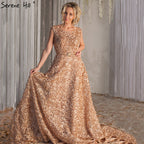 Im Angebot, keine Rückgabe, keine Rückerstattung. Elegantes Abendkleid aus Tüll mit ärmellosen kleinen Blumen, Abendkleid HA2064