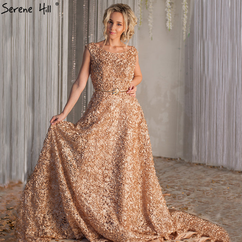 Im Angebot, keine Rückgabe, keine Rückerstattung. Elegantes Abendkleid aus Tüll mit ärmellosen kleinen Blumen, Abendkleid HA2064