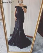 Vestido de noche sexy de sirena con encaje y diamantes, en oferta, sin devoluciones ni reembolsos, LA6018