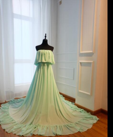 Vestidos de novia morados sin mangas de gasa para embarazadas HA2044