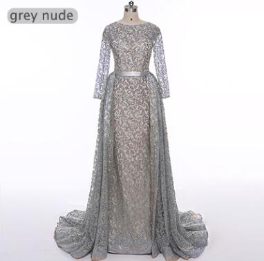 En oferta, sin devolución ni reembolso.Vestido de noche de lujo de sirena de moda, mangas largas, brillante con cola, vestidos de noche 2025 LA6112