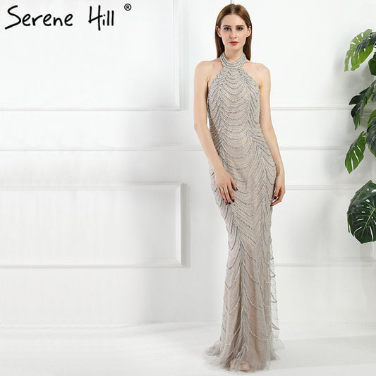 Sale Halter Sexy Diamond  Mermaid Evening Dresses Evening Gowns LA6101