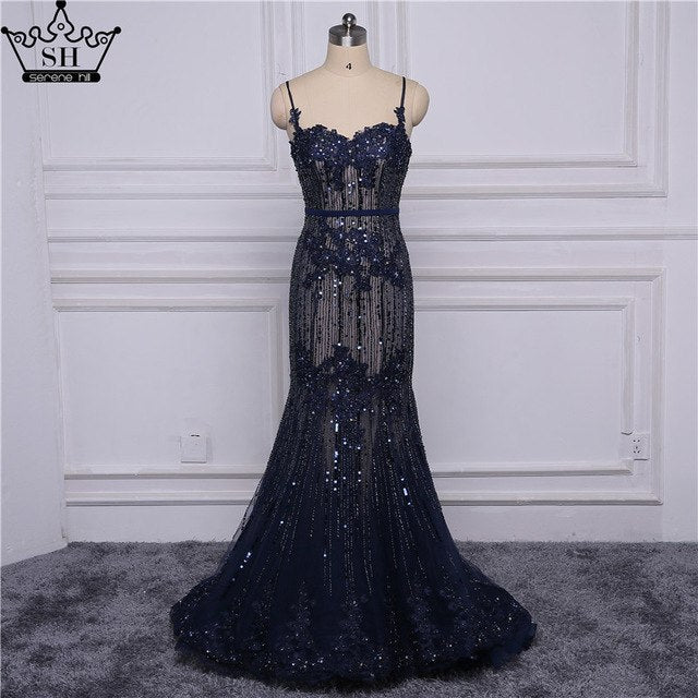 En oferta, sin devolución ni reembolso, vestido de noche elegante de encaje de sirena para fiesta de noche LA6105