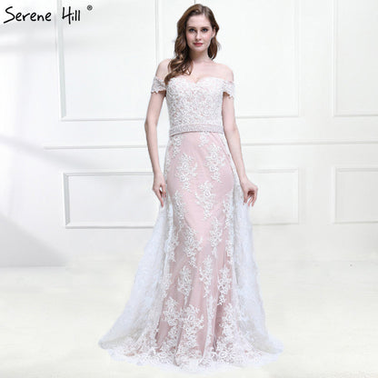 Meerjungfrau Elegantes Abendkleid Perlen Ärmellos LA6398
