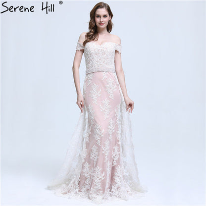 Meerjungfrau Elegantes Abendkleid Perlen Ärmellos LA6398