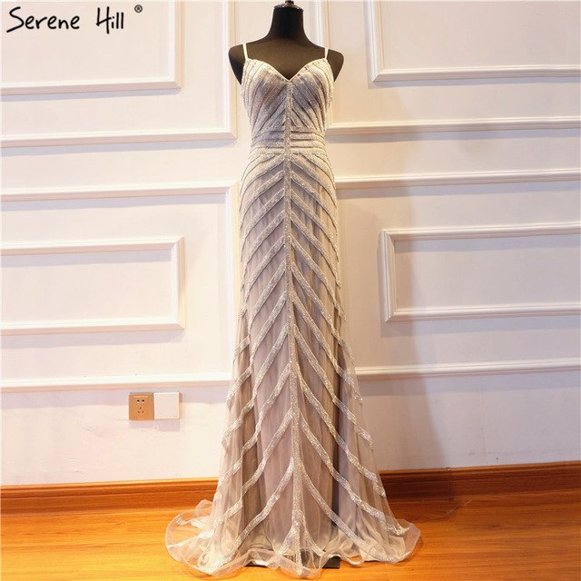 Vestido de noche sexy con cristales, sin mangas, elegante, corte sirena, LA6508