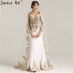 On Sale no return no refundSale Mermaid With Cap Fashion Evening Dress Long Sleeve LA6271