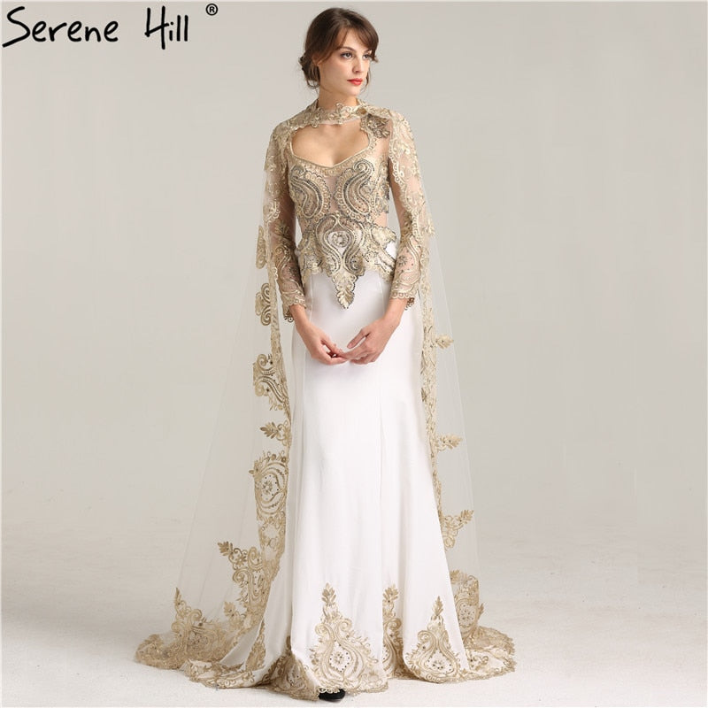 En oferta, sin devolución ni reembolso.Vestido de noche de sirena con gorro, manga larga, LA6271