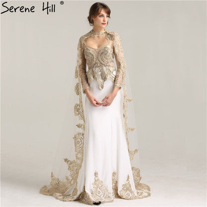 En oferta, sin devolución ni reembolso.Vestido de noche de sirena con gorro, manga larga, LA6271