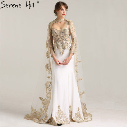 En oferta, sin devolución ni reembolso.Vestido de noche de sirena con gorro, manga larga, LA6271