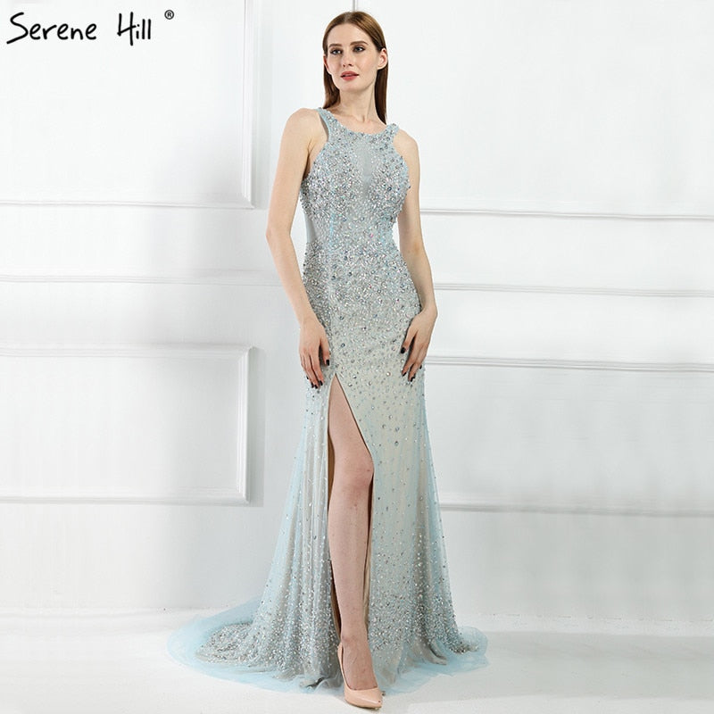 En oferta, sin devolución ni reembolso. Vestidos de noche de sirena con lentejuelas y cuentas. Vestidos de noche elegantes LA6195.