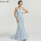 Vestido de noche de sirena con encaje, en oferta, sin devoluciones ni reembolsos, LA6455