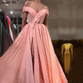 Vestidos de noche de tul brillante de lujo en rosa melocotón LA6505