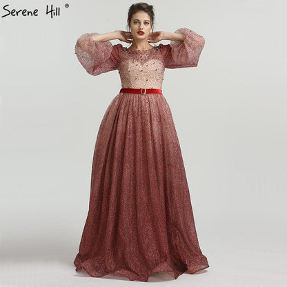 En oferta, sin devolución ni reembolso. Venta de vestidos de noche con cristales y diamantes bordados con perlas, vestidos de noche sexis de moda LA6515