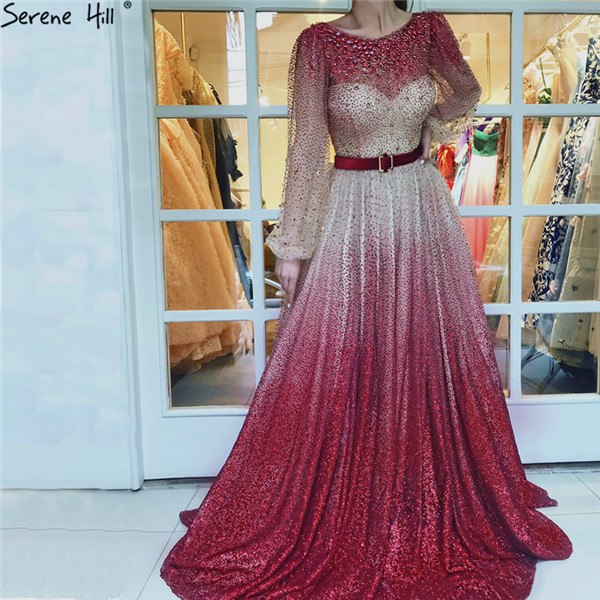 En oferta, sin devolución ni reembolso. Venta de vestidos de noche con cristales y diamantes bordados con perlas, vestidos de noche sexis de moda LA6515