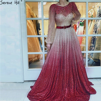 En oferta, sin devolución ni reembolso. Venta de vestidos de noche con cristales y diamantes bordados con perlas, vestidos de noche sexis de moda LA6515