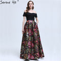 Vintage Beach Prom Dresses Embroidery Flowers Short Sleeves Evening Party Dress LA6401