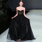 Vestidos de noche de moda con hombros descubiertos y perlas de diamantes LA6347