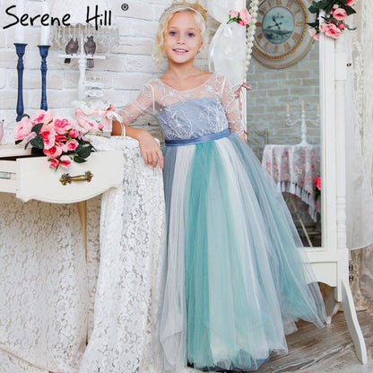 En oferta, sin devolución ni reembolso, venta de vestidos de primera comunión con cuentas en cascada para niñas, concurso HTA0003