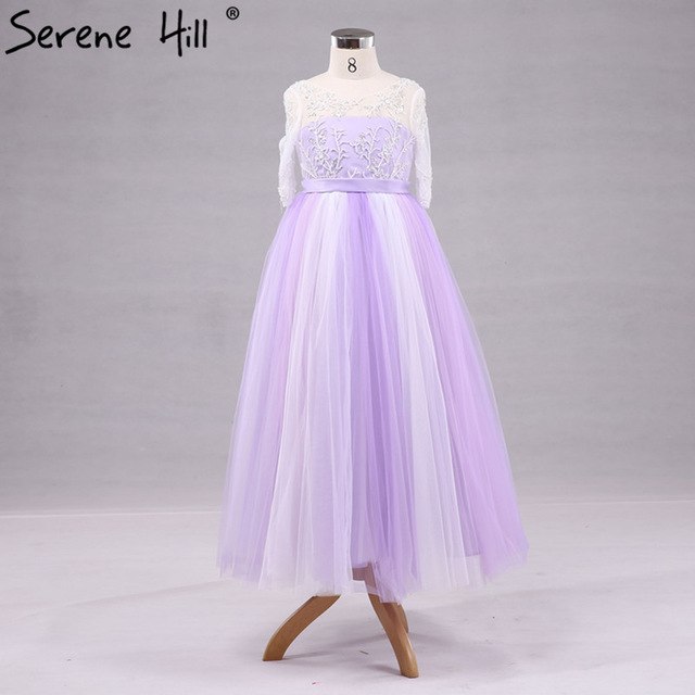 En oferta, sin devolución ni reembolso, venta de vestidos de primera comunión con cuentas en cascada para niñas, concurso HTA0003
