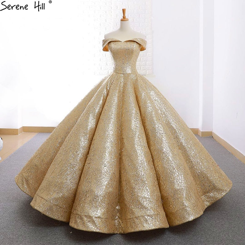 Luxus Champagner Gold Prinzessin Hochzeit Kleid High-end-Brautkleid Real Photo