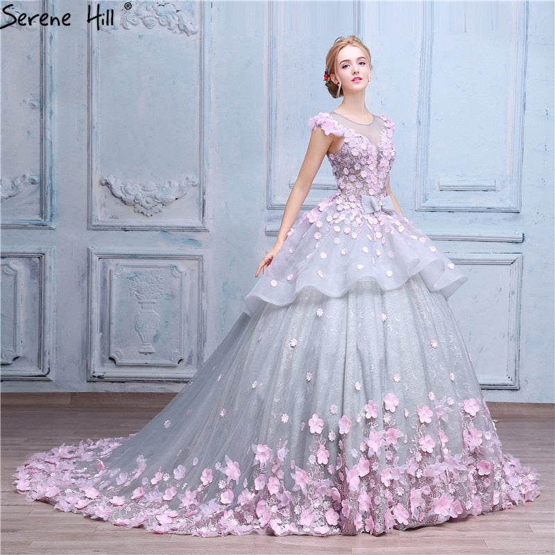 Rosa Blumen Ballkleid Brautkleid Brautkleid HA2043