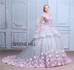 Rosa Blumen Ballkleid Brautkleid Brautkleid HA2043