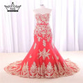 Luxury Mermaid  Embroidery Wedding Dress Bridal Gown Custom Size Robe