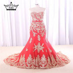 Luxury Mermaid  Embroidery Wedding Dress Bridal Gown Custom Size Robe