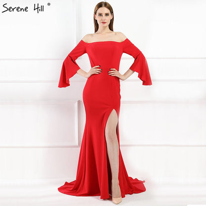 Vestidos de fiesta de sirena con hombros descubiertos, elegantes vestidos de noche para brindar por la novia LA6197