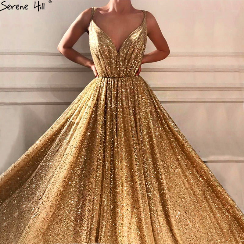 En oferta, sin devoluciones ni reembolsos. Vestidos de noche con escote en V profundo y brillo sin mangas LA6561 en Dubái.