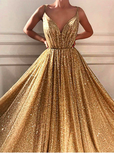 En oferta, sin devoluciones ni reembolsos. Vestidos de noche con escote en V profundo y brillo sin mangas LA6561 en Dubái.
