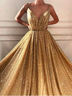 En oferta, sin devoluciones ni reembolsos. Vestidos de noche con escote en V profundo y brillo sin mangas LA6561 en Dubái.