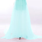 En oferta Sin devolución Sin reembolso Venta Vestido formal Manga larga Transparente Azul Vestidos de noche Talla personalizada Talla grande HA2098