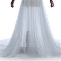 En oferta Sin devolución Sin reembolso Venta Vestido formal Manga larga Transparente Azul Vestidos de noche Talla personalizada Talla grande HA2098