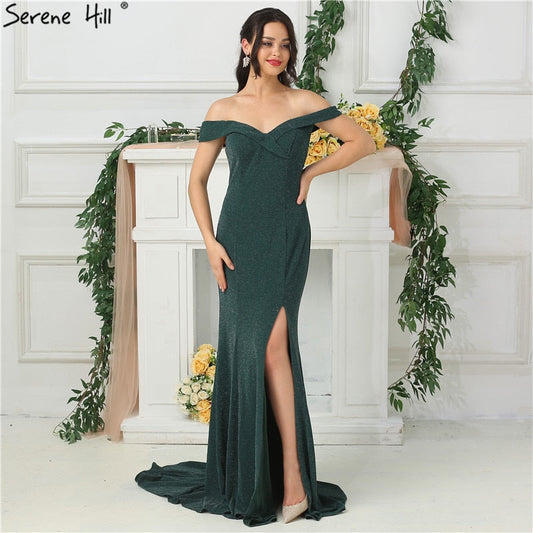 Ärmelloses schulterfreies Ballkleid im Boot-Stil, Abendkleider, Real Photo LA6683