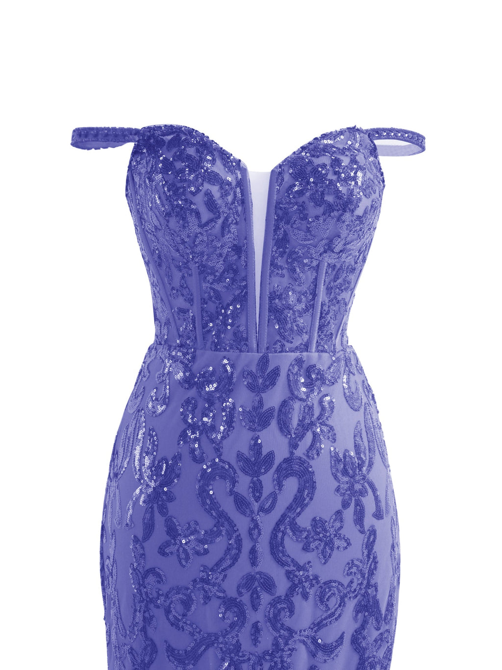 Erryn | Vestido de fiesta largo morado con lentejuelas y abertura