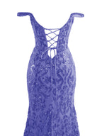 Erryn | Vestido de fiesta largo morado con lentejuelas y abertura