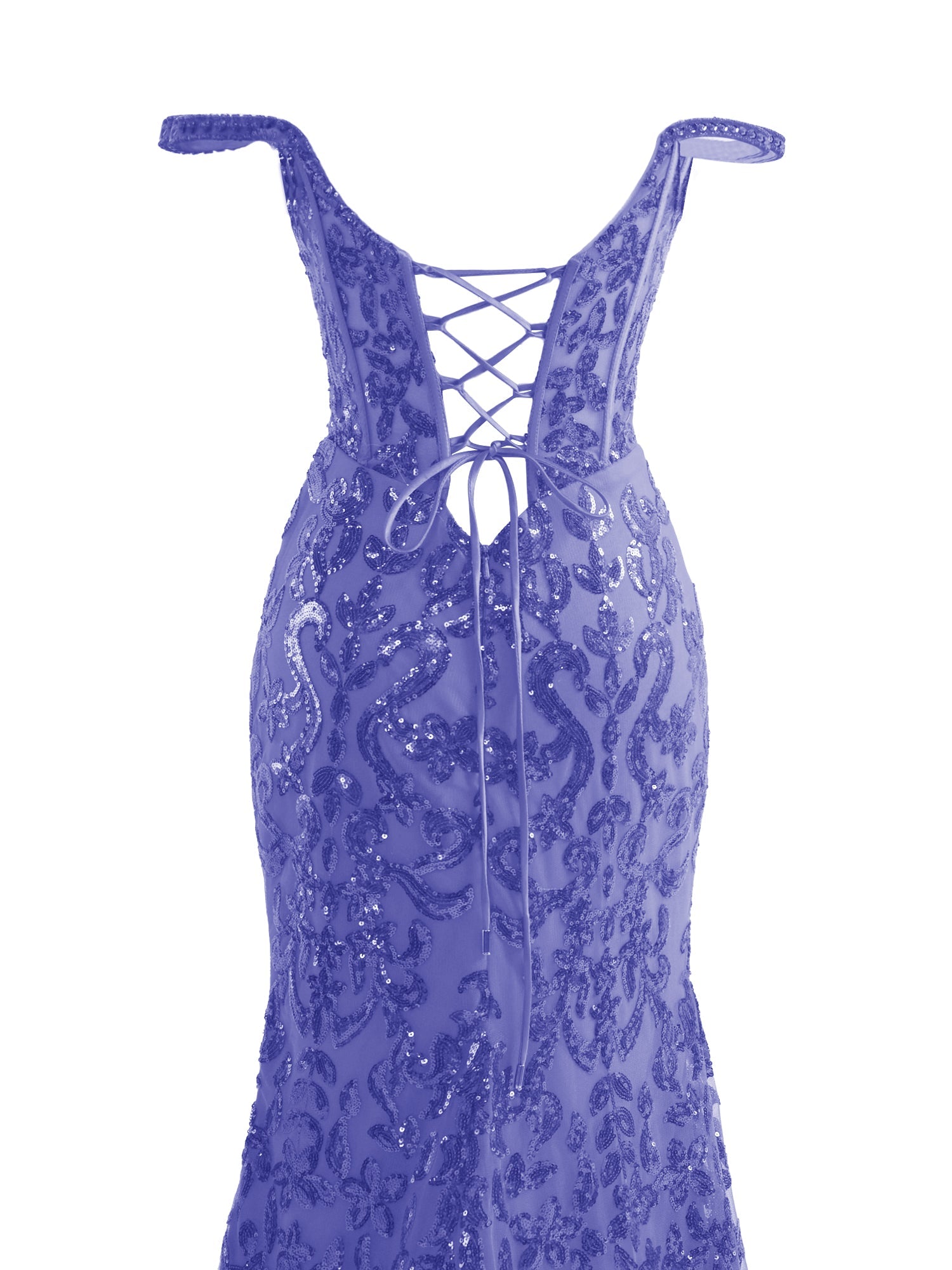 Erryn | Vestido de fiesta largo morado con lentejuelas y abertura