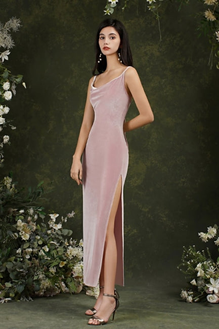 Vestidos de fiesta de sirena sin mangas con tirantes finos en color morado