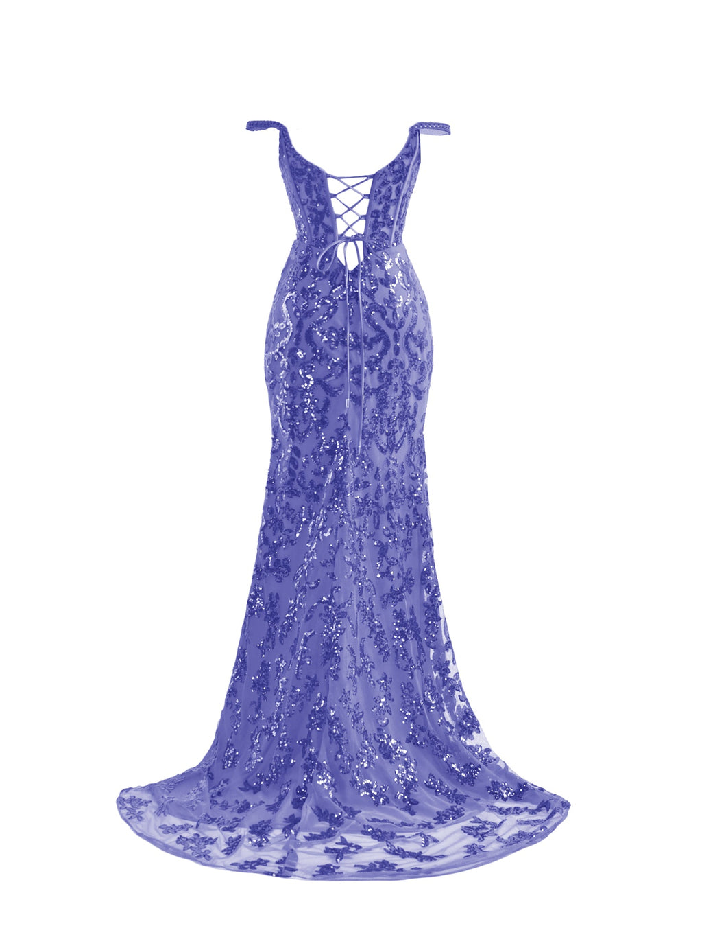 Erryn | Vestido de fiesta largo morado con lentejuelas y abertura